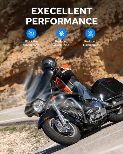 Parabrisas Ondulado 18 Cm Para Moto Harley Davidson Premium