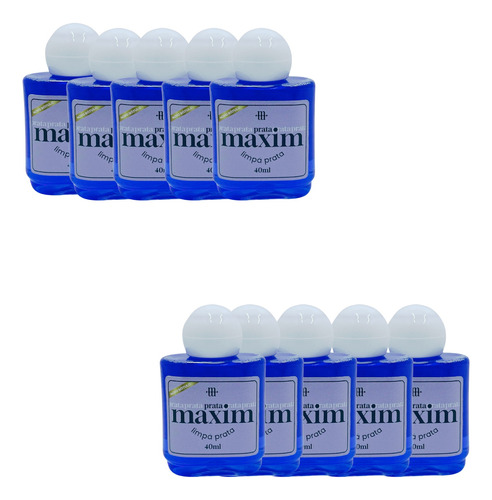 Kit 10 Limpa Prata Maxim Pequeno 40ml Original  Polimento