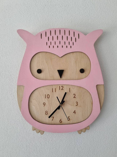 Reloj Infantil De Pared Personalizado 39cm O A Medida Búho 