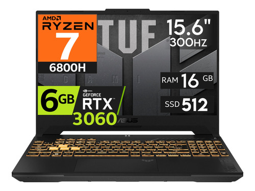 Asus Tuf A15 Ryzen 7 6800h 16ddr5 512gb Rtx3060 15.6' 300hz