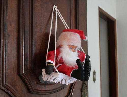 Boneco Enfeite Decorativo De Natal Papai Noel No Balanço Sem Voltagem