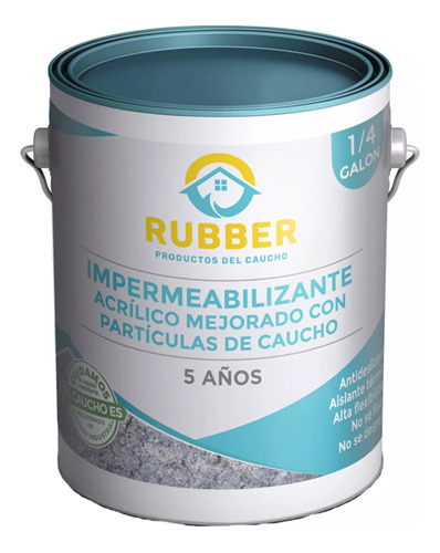 Impermeabilizante Cubierta Rubber 5 Años 1/4 Gl