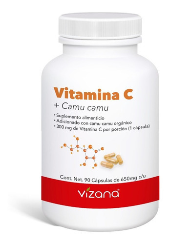 Vitamina C En Capsulas (90caps-650mg) Vizana Nutrition Sabor Sin Sabor