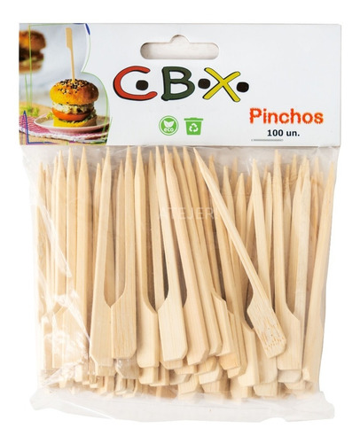 Imagen 4 de 6 de Pinchos De Bambu Marca Cbx De 9cm X 100 Unidades
