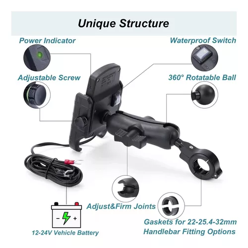 KWG - Soporte para celular para motocicleta