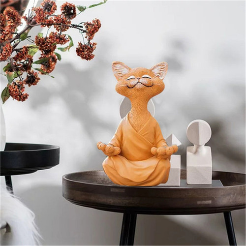 A Estatua Del Gato Buda Negro Gato Feliz Caprichoso