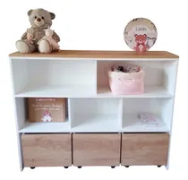 Comprar Mueble Organizador Juguetero Con Baúles Infantil Con Ruedas