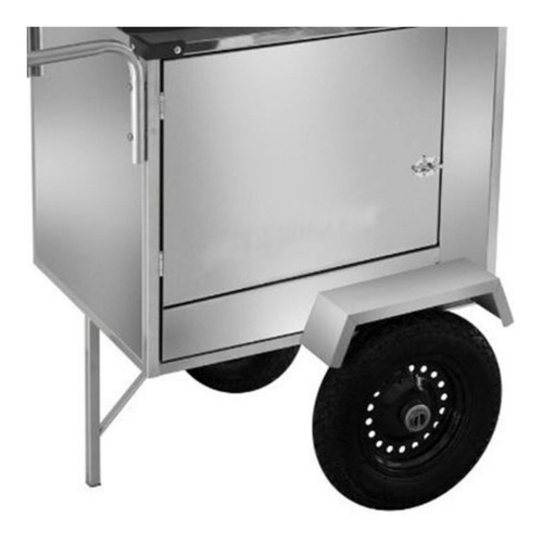 Imagem 3 de 6 de Carrinho De Churrasco Inox Simples Rodas Pneumáticas Cefaz