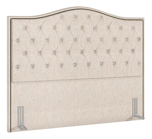 Cabeceira Cama Box King Quarto 195cm Grécia Linho Bege Claro
