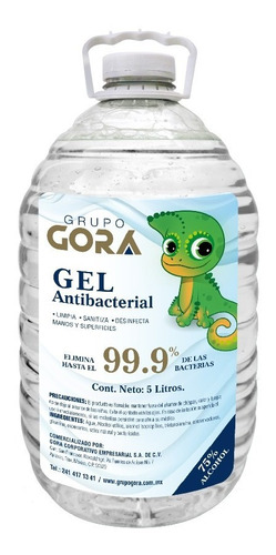 Gel Antibacterial 75% Alcohol Desinfectante Protección 5 Lts