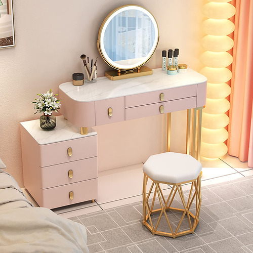Zbzln Mesa De Maquillaje Con Espejo Led Ajustable Juego De