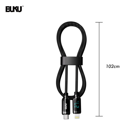 Cable De Carga Rápida Tipoc A Lighting De 1metro Ma-085 Buku