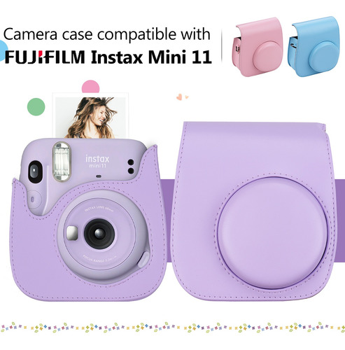 Imagen 4 de 9 de Funda De Cámara Instantánea Morada Con Soporte Para Bolsa De