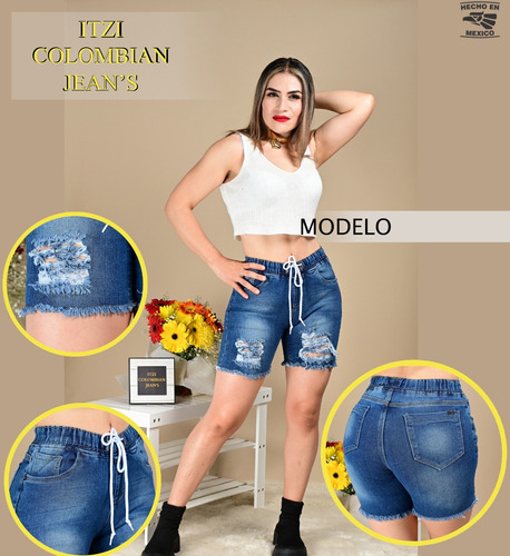 Short De Mezclilla De Dama Corte Colombiano Itzi Jean's E137