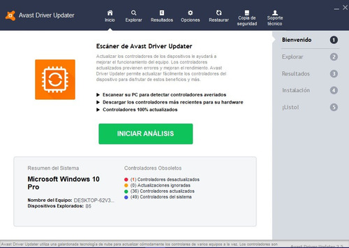 Imagen 2 de 4 de Actualiza Todos Los Drivers Pc Avast Driver Updater Pro