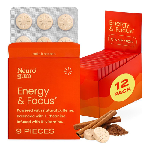 Neurogum Goma Energetica Para Concentracion Sabor Canela