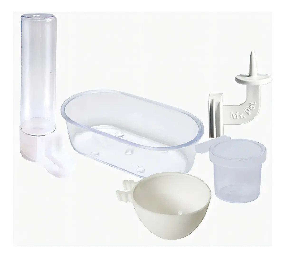 Kit Bebedouro Automático Mr Pet Pássaros Pequenos Canário Coleiro