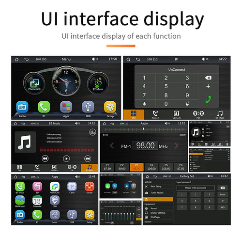 //reproductor Estéreo Portátil Para Coche Con Carplay Y Andr
