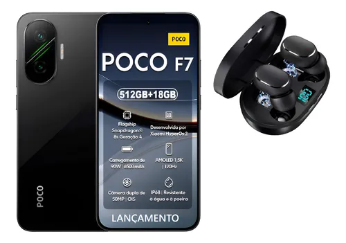 Xiaomi Poco F7 512 Gb 12 Ram Global + Nf + Brinde Lançamento Preto