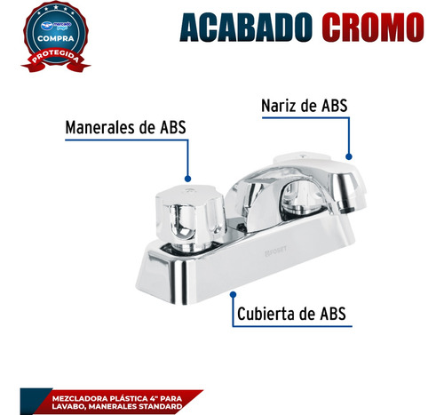 Mezcladora Lavabo Cuello Corto Maneral Estándar Foset 49281