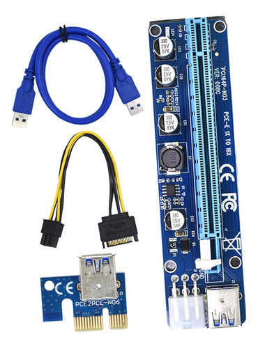 Ver008c Pci-e Gpu Riser Card 6 Pin Pci Express Usb 3,0 Para