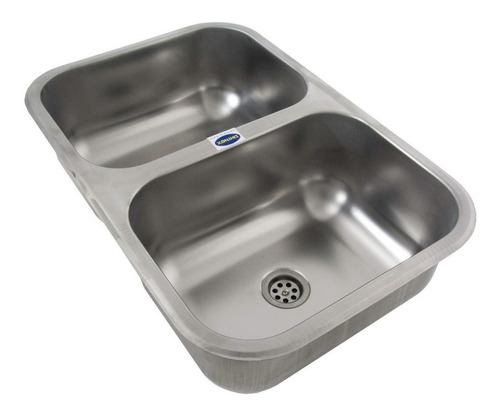Imagen 5 de 6 de Bacha Doble Inoxidable 52x32 + Griferia Monocomando Mesada