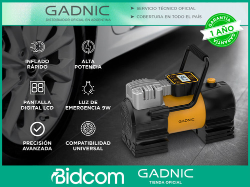 Inflador Portátil Para Auto 12v Gadnic Mini Compresor Aire