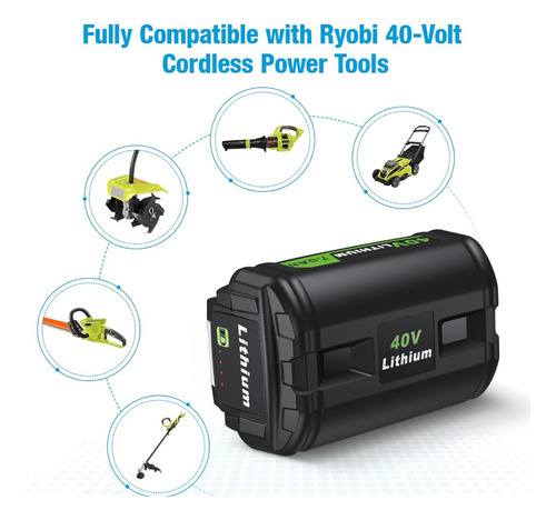 Powerextra Cargador Y Batería 40v Max 7.0ah Para Ryobi