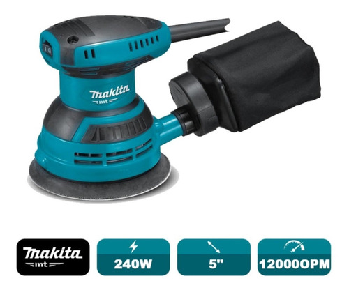 Lijadora  Profesional  Roto Orbital Makita Mt M9204b Con Sistema Velcro  Turquesa 240w 220v