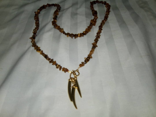 Collar Cadena Piedra Feng Shui Ojo Tigre 90x0,5c Liquidacion (Usado)