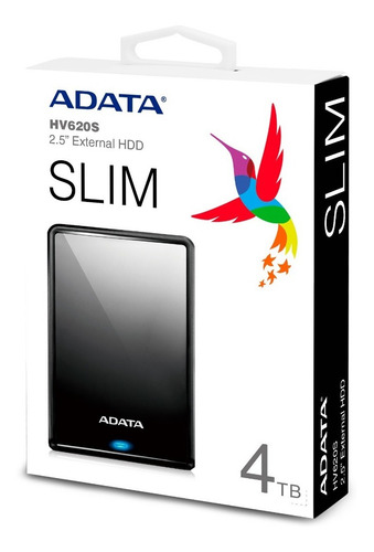 Imagen 3 de 4 de Disco Duro Adata Ahv620s 4tb Delgado Portátil Negro