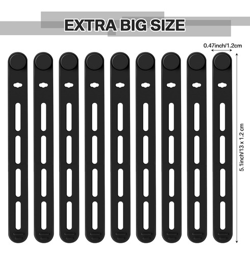 Bridas De Silicona Reutilizables Para Cables Negras
