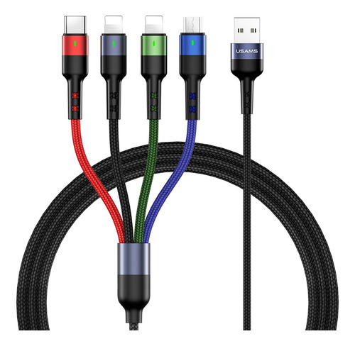 Multi Charging Cable 2pack 4 In 1 Nylon Braided Multiple Usb