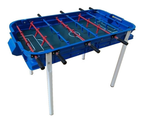 Metegol Gambetita Metálico Pro color azul con jugadores de aluminio y pelotas incluidas