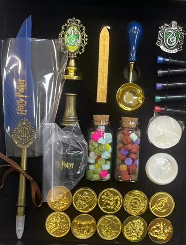 Kit De Sellos Pluma Y Más Harry Potter Para Manualidades Modelo 5 Slytherin