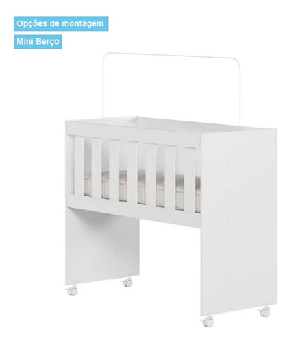 Tigus Baby Ariel 80x94cm Branco Mini Berço Acompanha Colchao