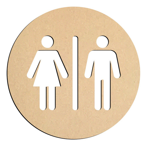 Letrero Baños Hombre Mujer En Mdf Corte Laser Color Mdf Natural