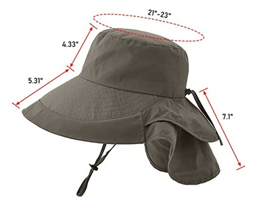 Gorro De Pescador Con Cortina Extraíble Para Protegerse Sol