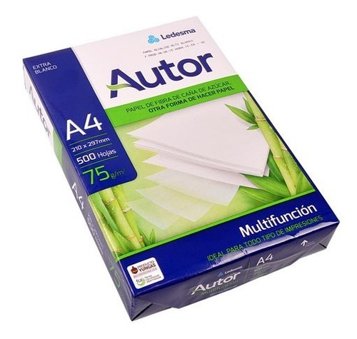 Resma Autor A4 75 Grs Pack X5 / Envio Gratis!!