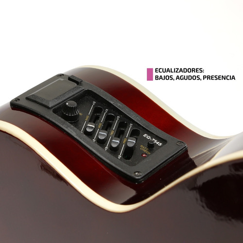 Imagen 7 de 9 de Guitarra Criolla Electroacustica Con Funda Y Amplificador