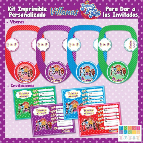 Villanas Dc Super Hero Girls Kit Imprimible Personalizado Cb