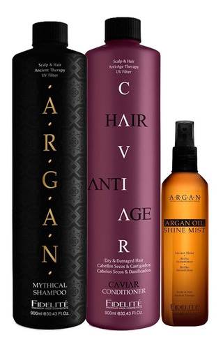 Kit Shampoo Y Acondicionador Argan + Brillo Argan - Fidelite