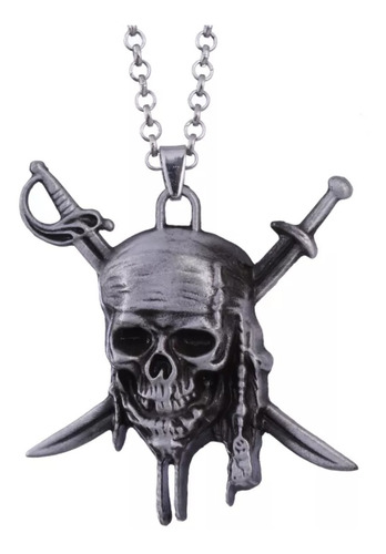 Collar Dije Calavera Piratas Del Caribe Jack Sparrow Cadena 