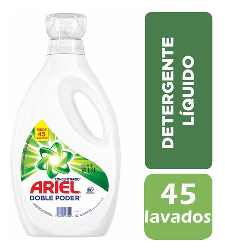 Detergente Liquido Ariel Concentrado Doble Poder 1.8 Litros
