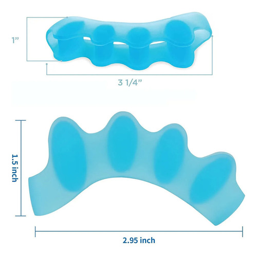 Hu Gel Dedos Separators, 2 Pares Dedos Separator