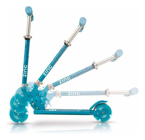 Scooter Zinc Con Altura Ajustable Y Luces Para Niños