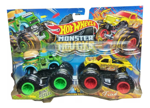 Hot Wheels Monster Trucks Pack X 2 Vehículos Fyj64 Mattel