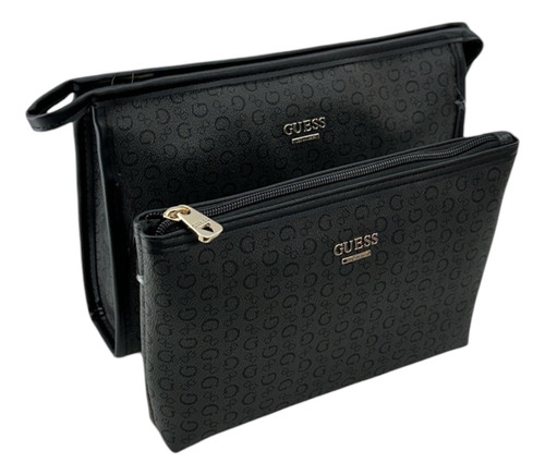 De Cosmetiqueras Guess 2 Para Mujer Color Negro Diseño De La Tela Monograma