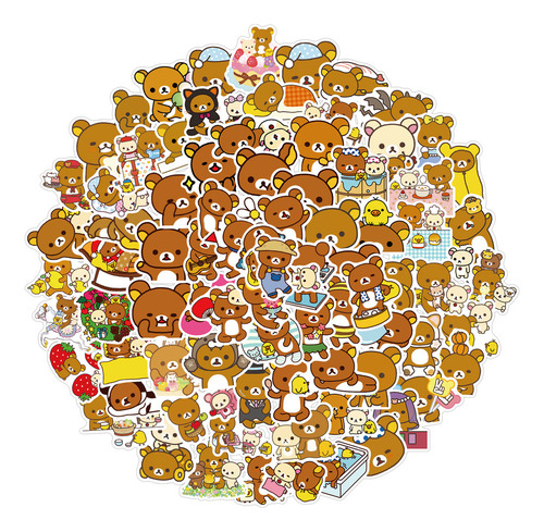 - Conjunto De 100 Adesivos De Desenho Animado Do Urso