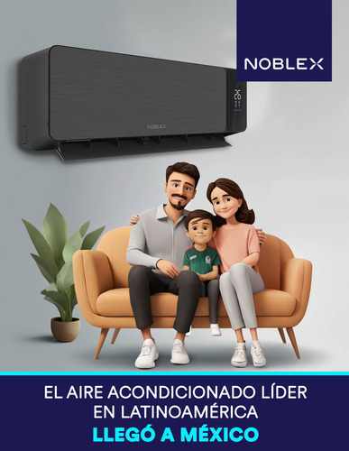 Noblex Aire Acondicionado Nsc18dcb-21amx Minisplit Frio 18000 Btu 1.5 Toneladas 230v Color Negro Negro